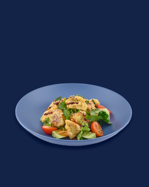 Салат с хрустящими баклажанами