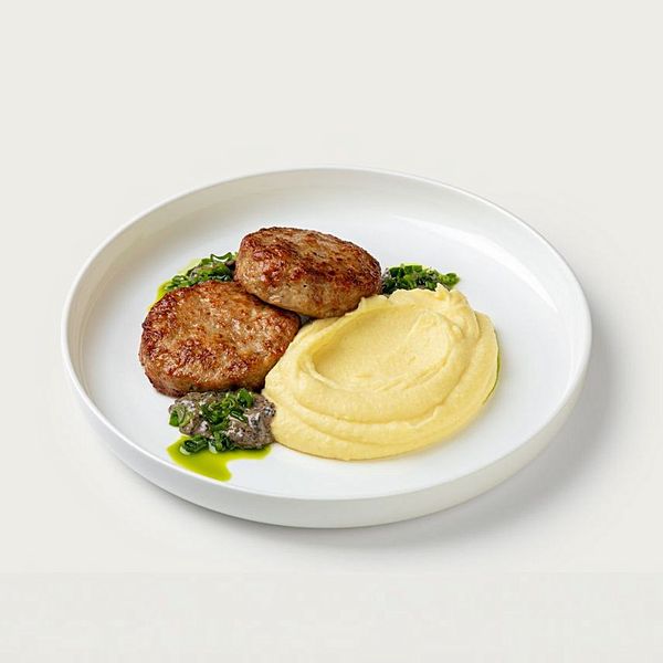 Домашние котлеты с картофельным пюре
