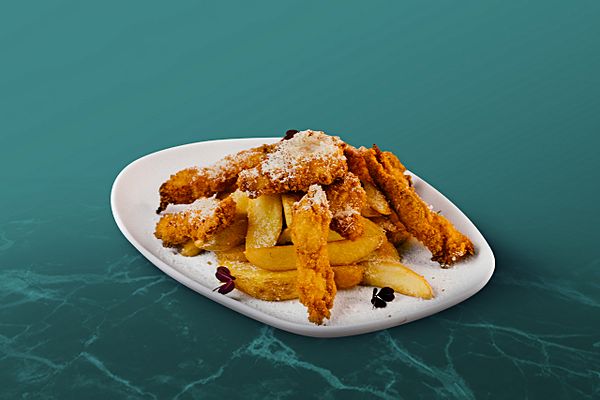 Стрипсы с картофельными дольками