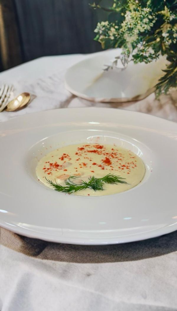 Сливочно-сырный суп с горбушей
