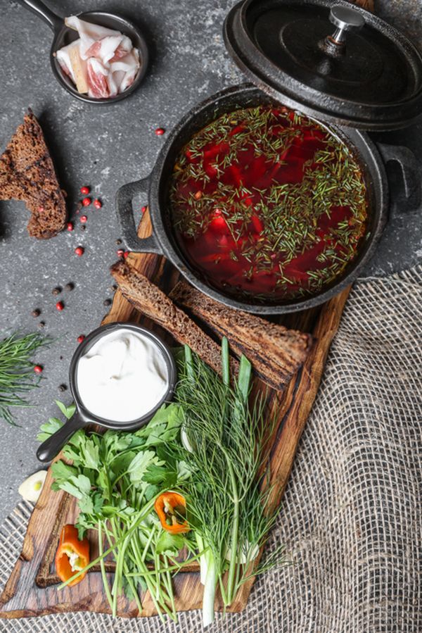 Борщ домашний с говядиной