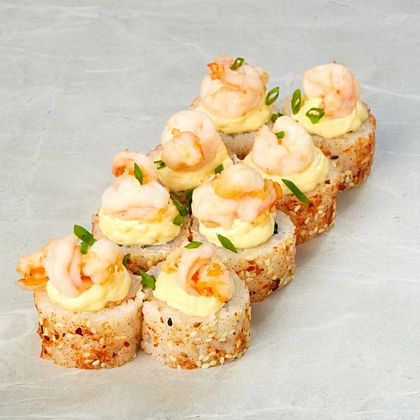 Креветка с соусом из пармезана