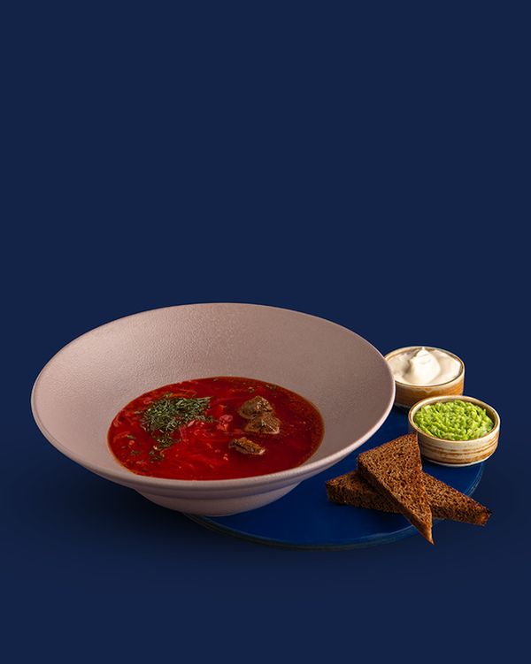 Красный борщ с телятиной