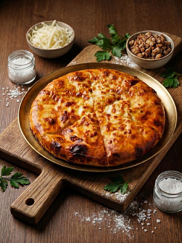 Хачапури с сыром и зеленью