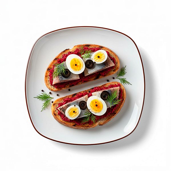 Брускетта с сельдью