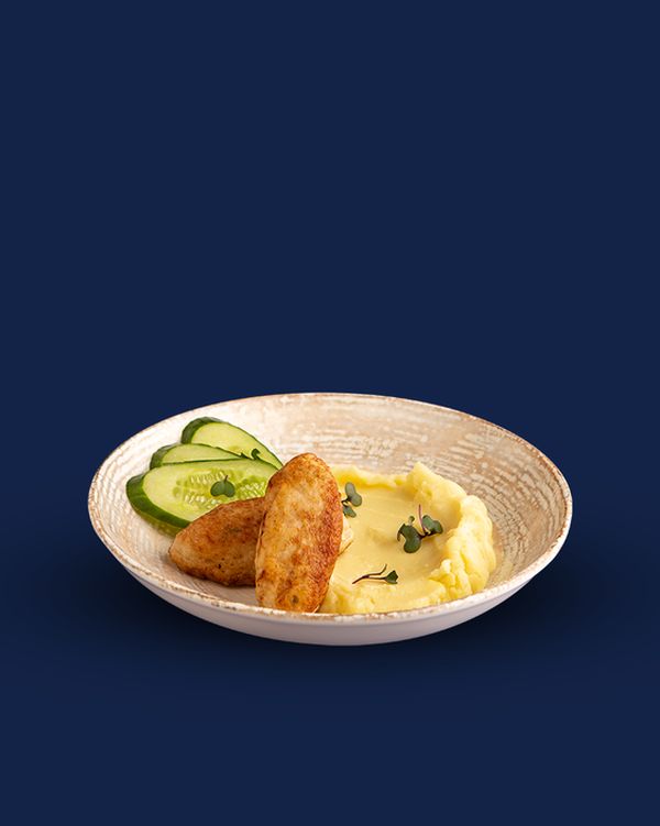 Котлеты из куриного филе с пюре