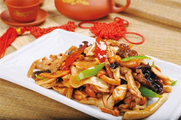 Жареные грибы со свининой