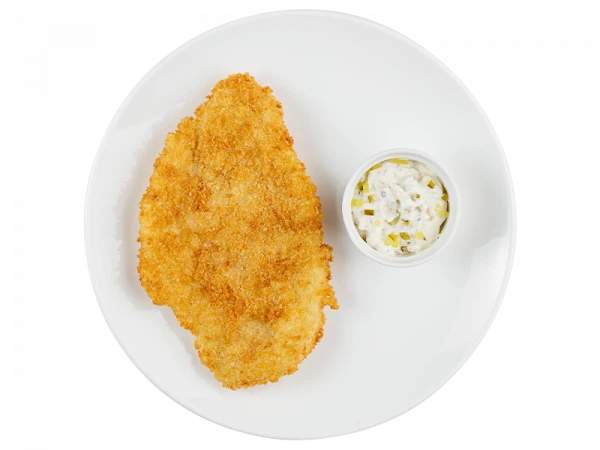 Шницель куриный с соусом тар-тар