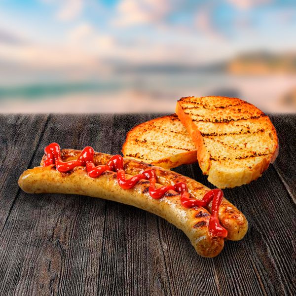 Колбаски гриль с гренками