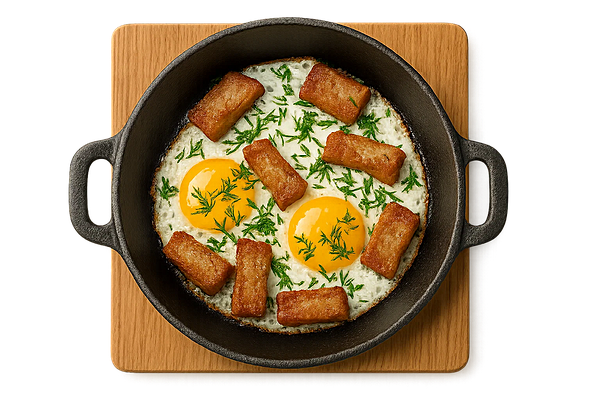 Яичница со шкварками