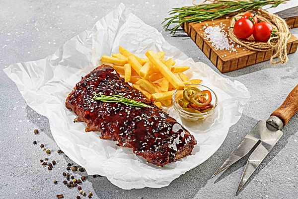 Ребра свиные под соусом наршараб