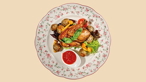 Цыплёнок из печи с овощной сальсой