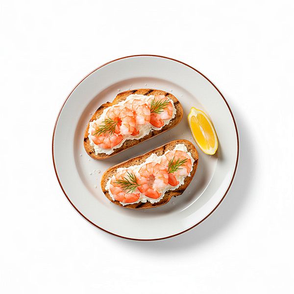 Брускетта с креветкой