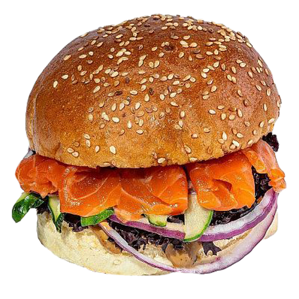 Бургер с лососем