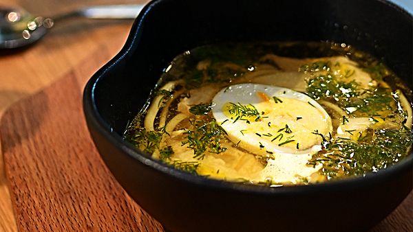 Суп с индейкой и яйцом