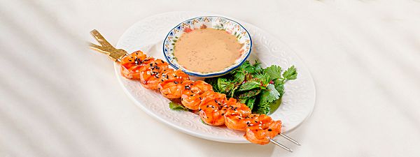 Шашлычки из тигровых креветок