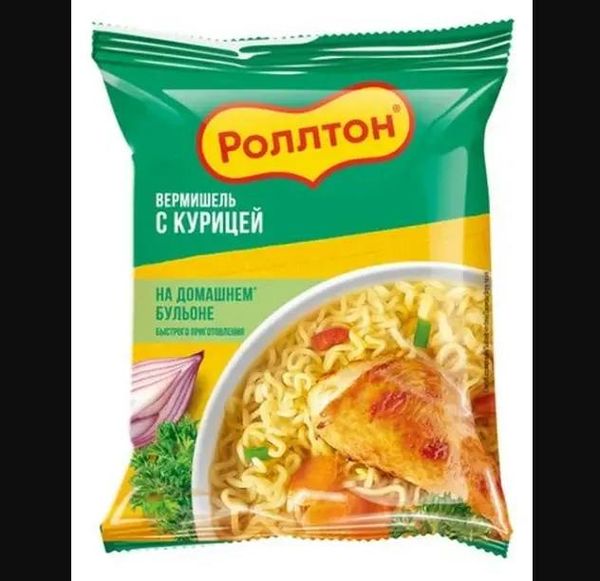 Вермишель быстрого приготовления Роллтон на домашнем бульоне с курицей 60г