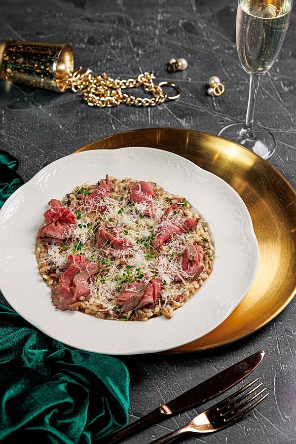 Ризотто с ростбифом