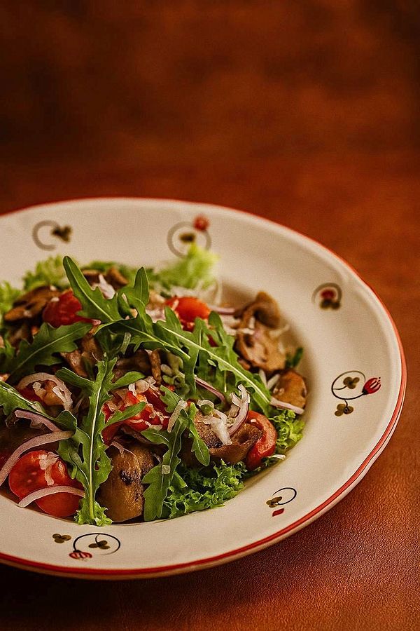 Теплый салат с языком new