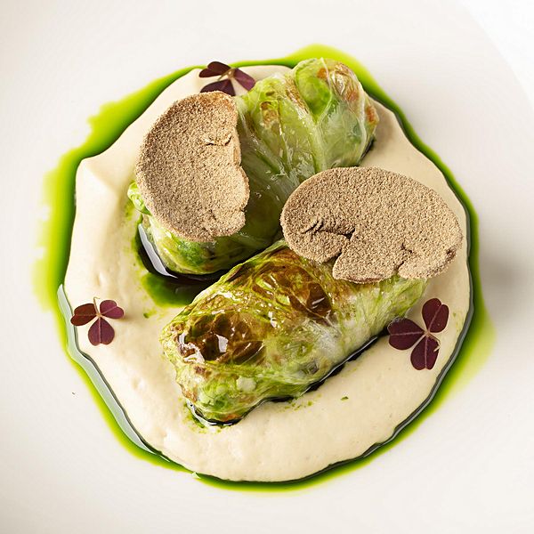 Голубцы с печеной капустой и грибами