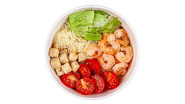 Салат Цезарь с креветками