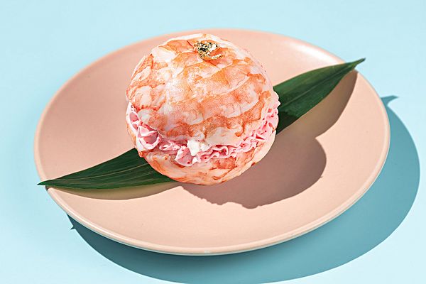 Ролл-макаронс с креветкой