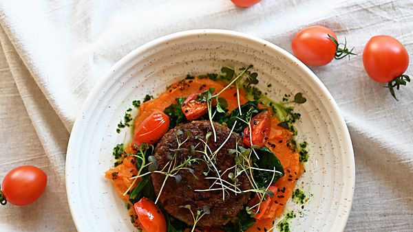 Пюре из Батата с Растительной Котлетой