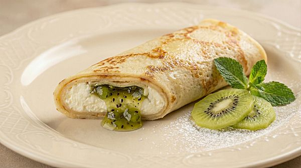 Творожок с ягодным конфитюром киви