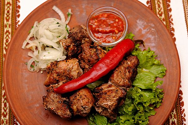 Шашлык из свиного ошейка