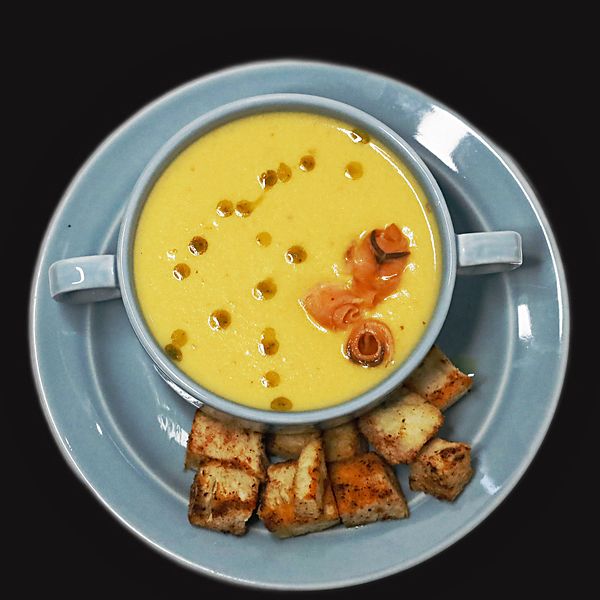 Крем суп из лосося