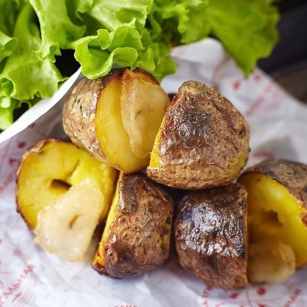 Картофель запеченный с салом