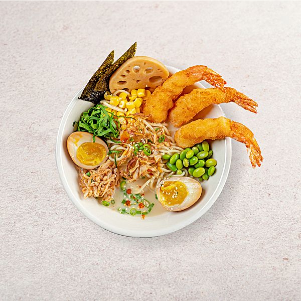 Рамэн с креветками панко