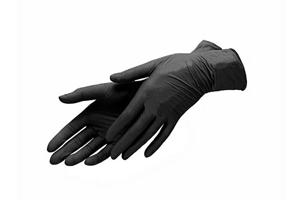 Чёрные перчатки к бургеру