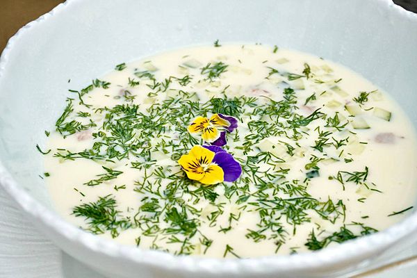 Окрошка с курицей