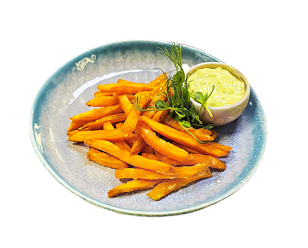 Батат фри с сырным соусом