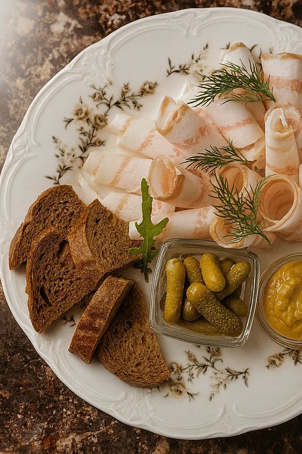 Донское сало с корнишонами