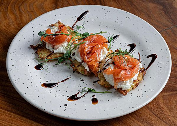 Драники с лососем