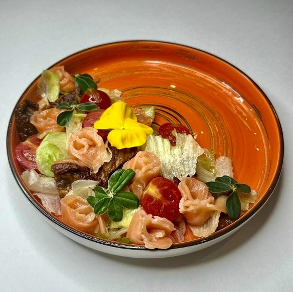 Салат с семгой собственного посола