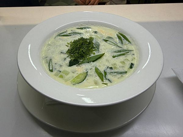 Окрошка с лососем