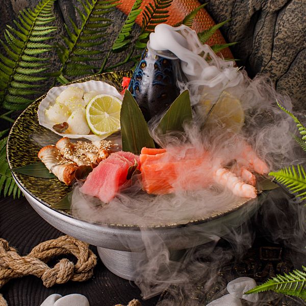 Сашими из отварной креветки