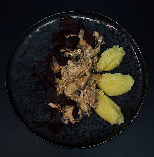 Фрикасе из курицы с картофельным пюре