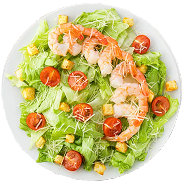 Цезарь с тигровыми креветками