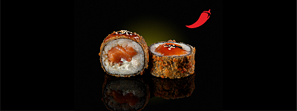 Ролл жаренный с лососем