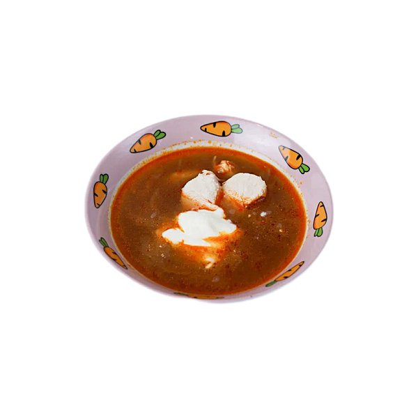 Борщик с говядиной и сметаной