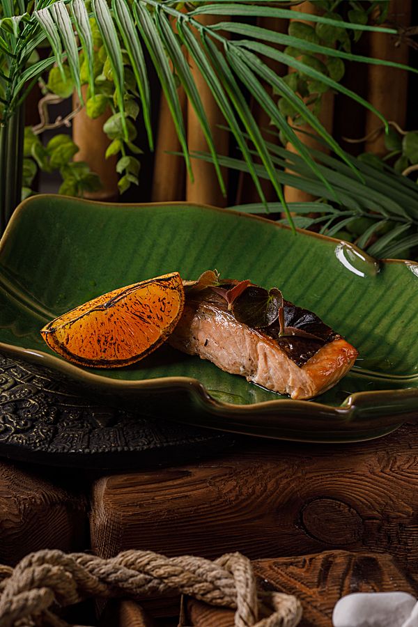 Стейк из лосося на гриле