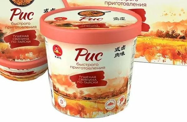 Рис быстрого приготовления со вкусом «Тушеная свинина по-тайски» 155 г Товарищ Ван
