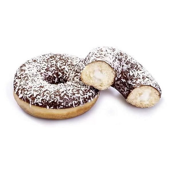 Донат шоколадный с кокосовой стружкой