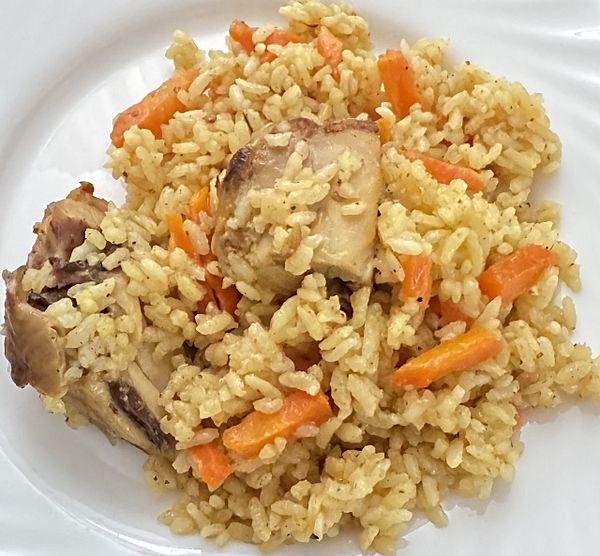 Плов с бедром курицы