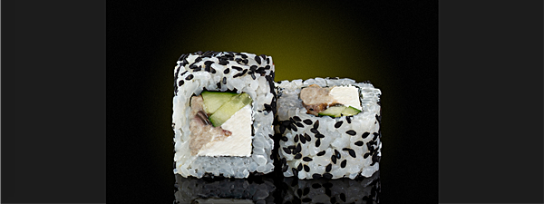 Ролл с тартаром из угря и соусом терияки