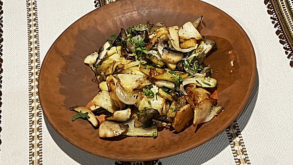 Картофель жаренный с грибами